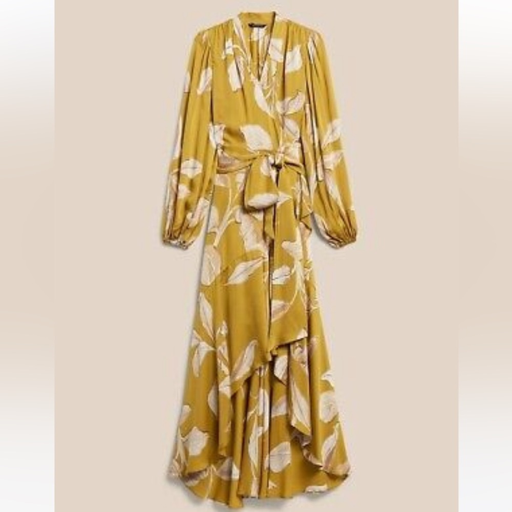 Banana Republic • Satin Ruffle Wrap Dress